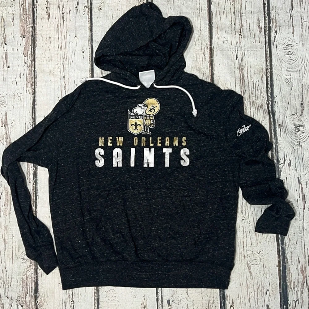 New Orleans Saints Nike SOFT Retro NFL Football Hoodie Pullover Black Sweatshirt